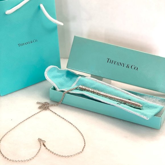 Vintage TIFFANY & CO 925 Sterling Silver Rare Ballpoint Pen with Necklace - Picture 11 of 16